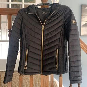 Michael Kors Black Hooded Puffer Jacket